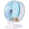 Windmill Quiet Candy Color Running Wheel with Height Adjustable Base and Cage Attachment for Hamster Blue