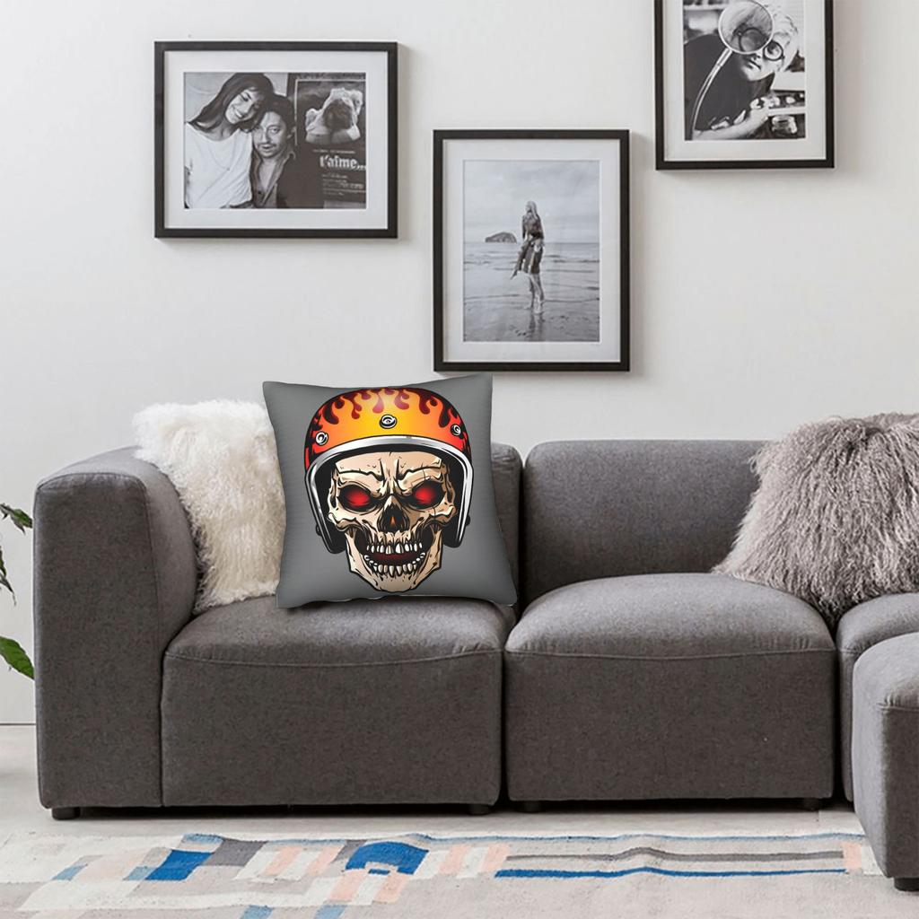 Black Grey Skull Face Día De Los Muertos Pillowcases Vintage Pillow Case For Couch Sofa Bedroom Soft Pillow Cover