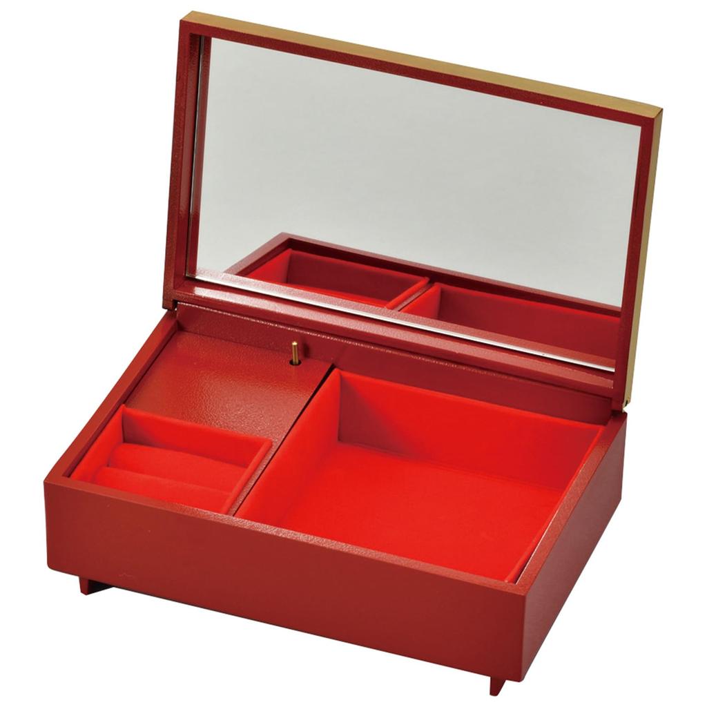 Maeju Lacquerware Takumi Jewelry Box with Music White Fuji Box, (G) 7V-312