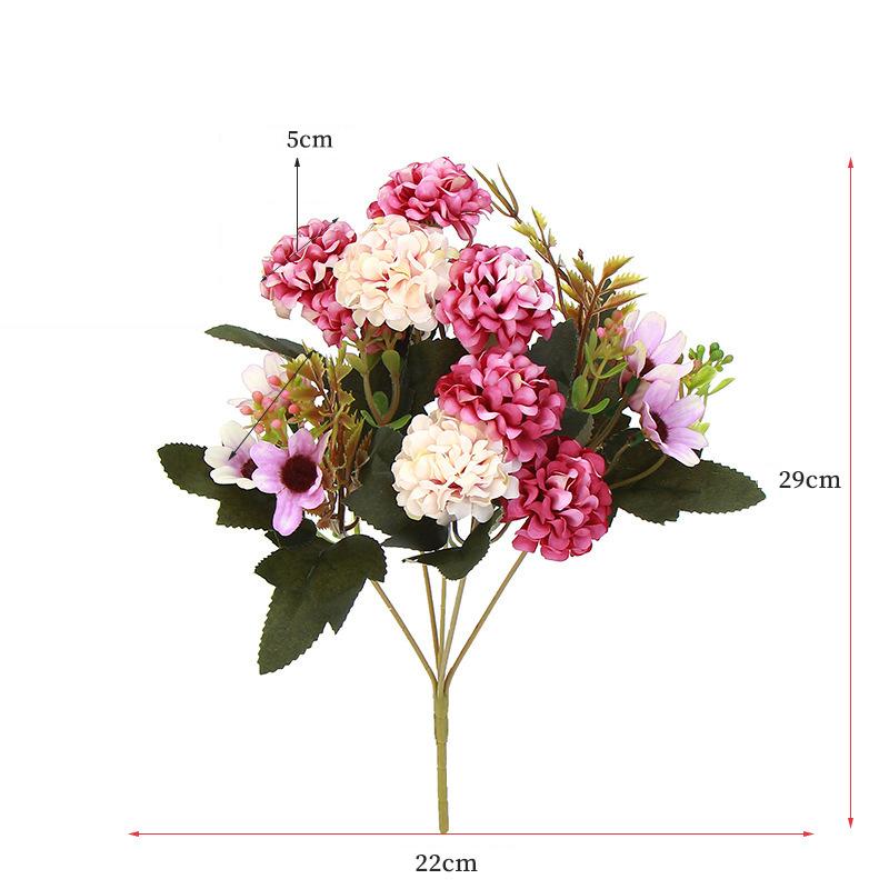 15 flower head artificial flower silk hydrangea white wedding small bouquet fake flower party DIY decoration