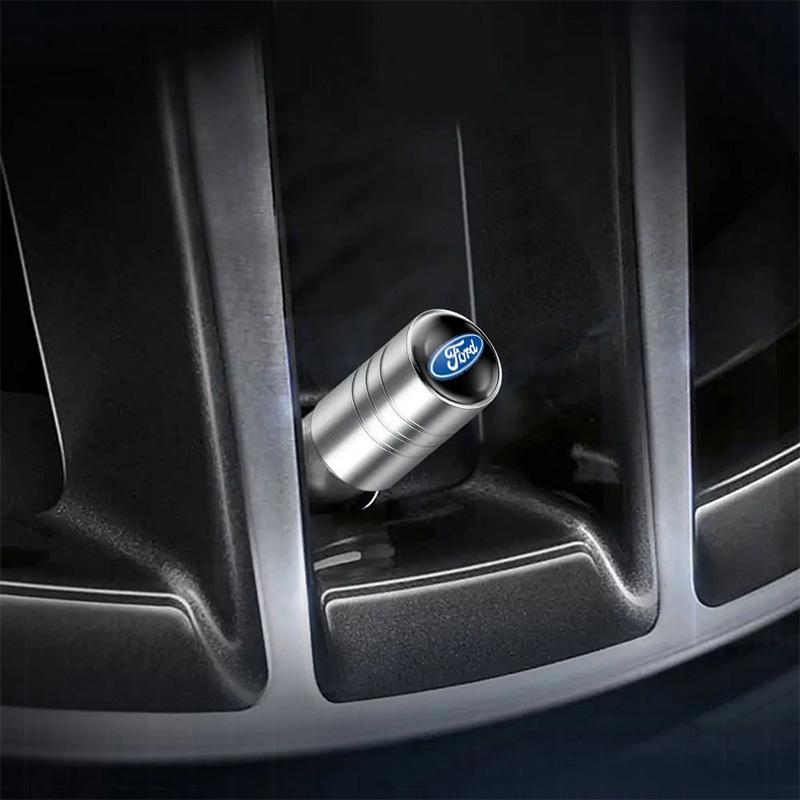 UZYJ9 4Pcs Car Aluminium Alloy Wheel Tire Valve Cover Caps For Ford Escape Kuga Mondeo Ecosport Fiesta Focus 2 3 Tyre Plug Accessories