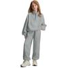 Girls' High-Neck Half-Zip Sweatshirt + Long Pants Sports Fleece Casual Children's Set