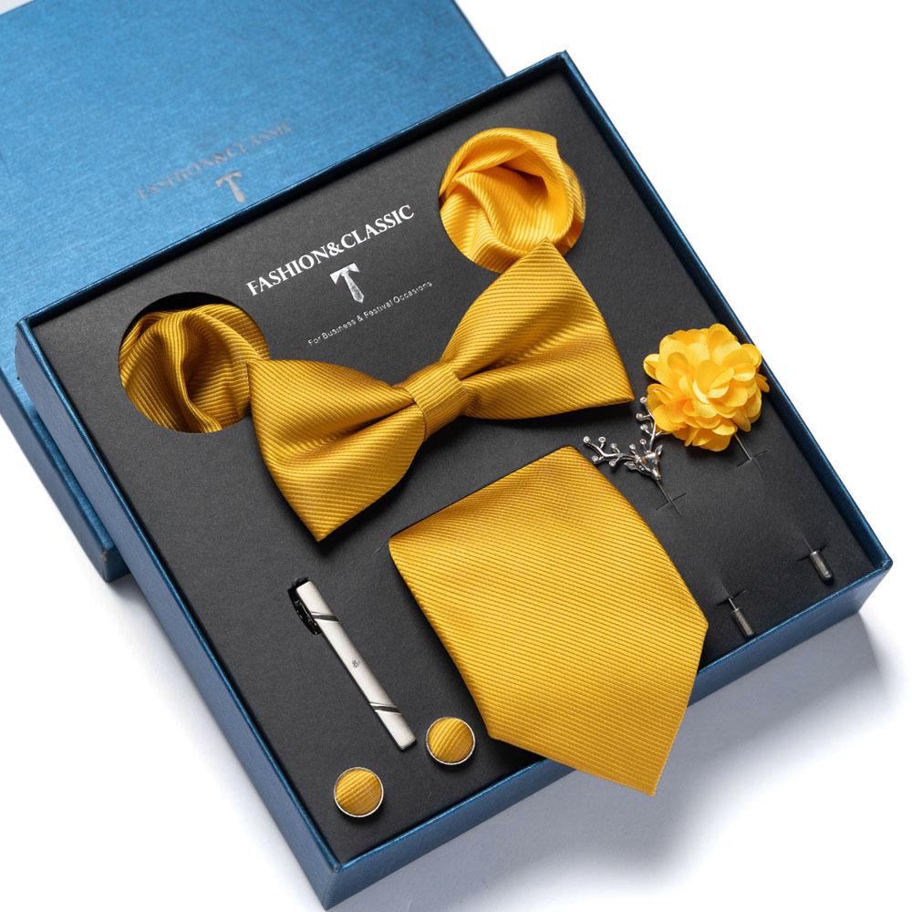 8-Piece Men's High-Grade Tie Set with Gift Box for Weddings and Formal Events
