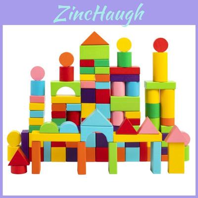 Bunte Holzbausteine für Kinder mit Merkmalen zur Erkennung von Formen und zur kognitiven Entwicklung