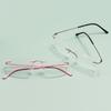 Colorful Lightweight Superfine Metal Men Women Rectangle Fashion Rimless Spectacles Frame For Optical Prescription Lenses