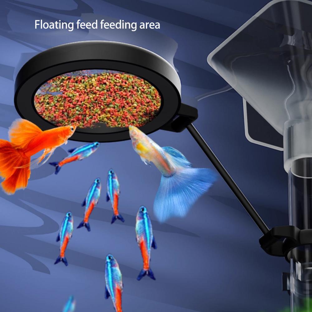 Acrylic Aquarium Fish Feeder Transparent Tube Floating Sinking Feed Suction Cup Feeding Ring Fish Tank Accessory