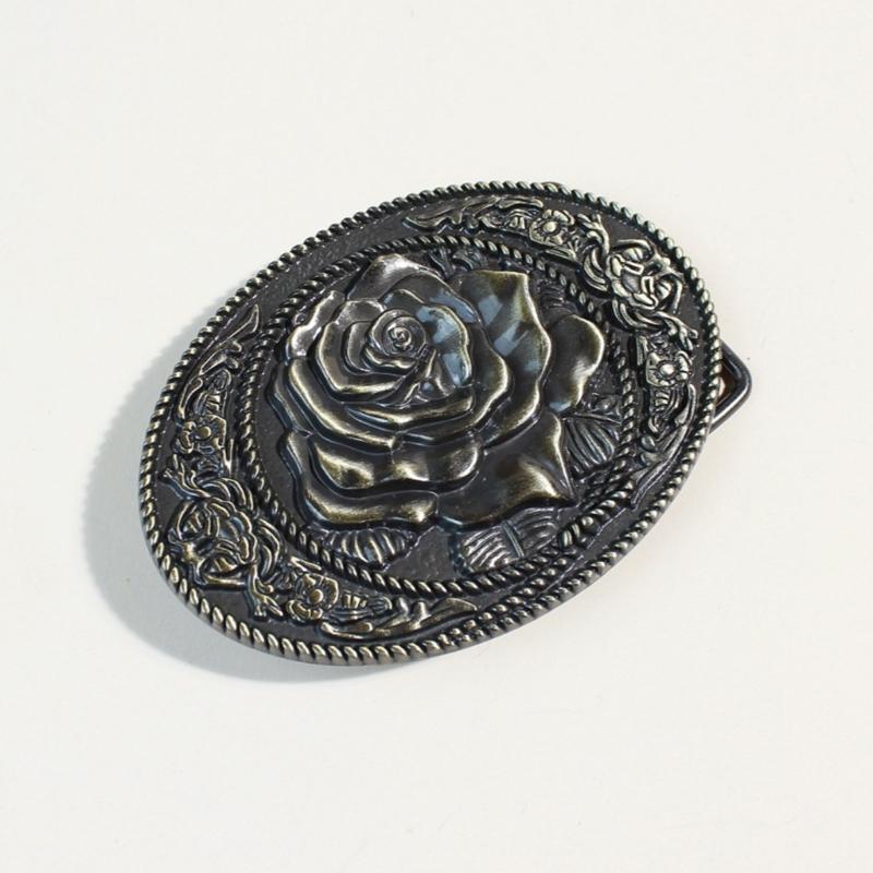 Stilvolle Metallschnalle mit Rosen-Design 4,0 Innendurchmesser für Damen Herren Modeaccessoire