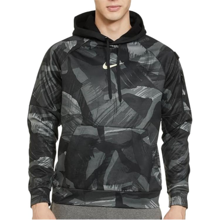 Nike FW22 Full Print Hooded Pullover Sweatshirt Men Tops Black DQ6950-010