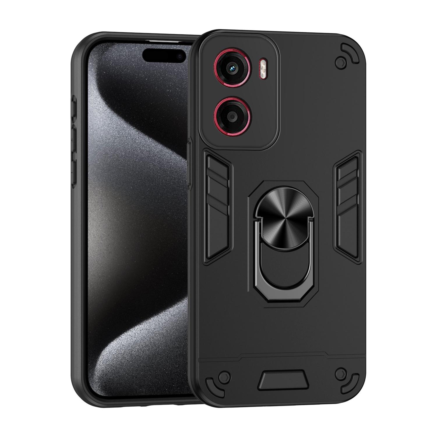 

Противоударный чехол Military Armor для Motorola Moto E15 G05 G15 G35 G55 G75 G85 5G Защитная крышка Держатель-кольцо Fundas Coque Moto G15 чёрный