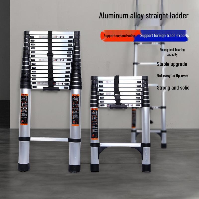 Retractable Aluminum Household & Engineering Ladder Single-Sided Ladder 2m (30 Steps)