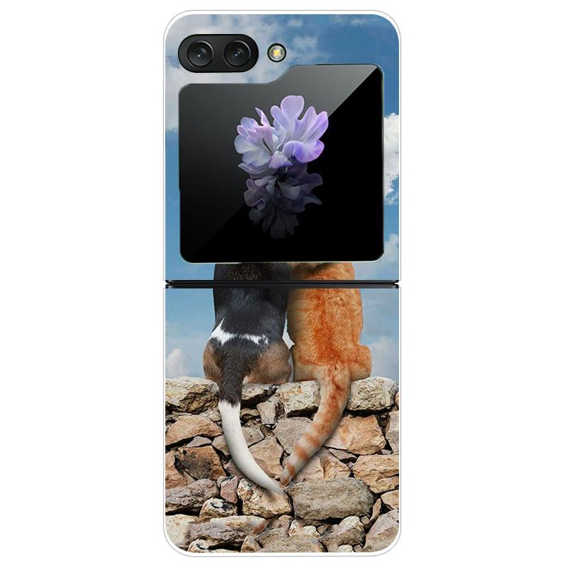 For Samsung Galaxy Z Flip 5 5G Case Cute Transparent PC Hard Case Back Cover For Samsung ZFlip5 Z Flip 5 Phone Coque Flip 5 Capa