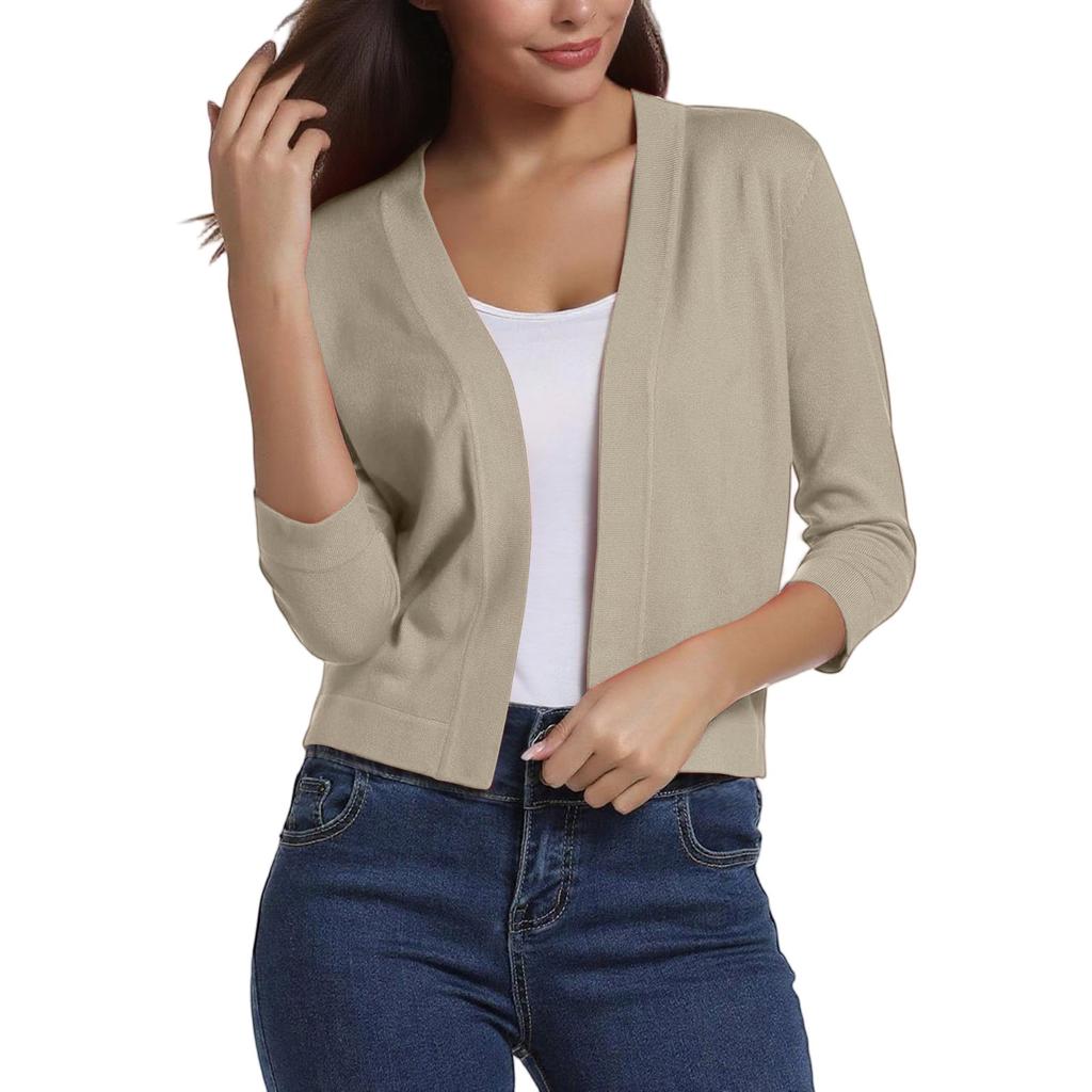 Women's Fashion Versatile Short Jacket Knitted Cardigan Colour Tops