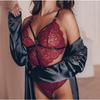 Hollow Out Sexy Women Underwear Deep V Mesh Backless Jumpsuit Uniform Set Temptation Mesh See Through Nightdress Crotchless