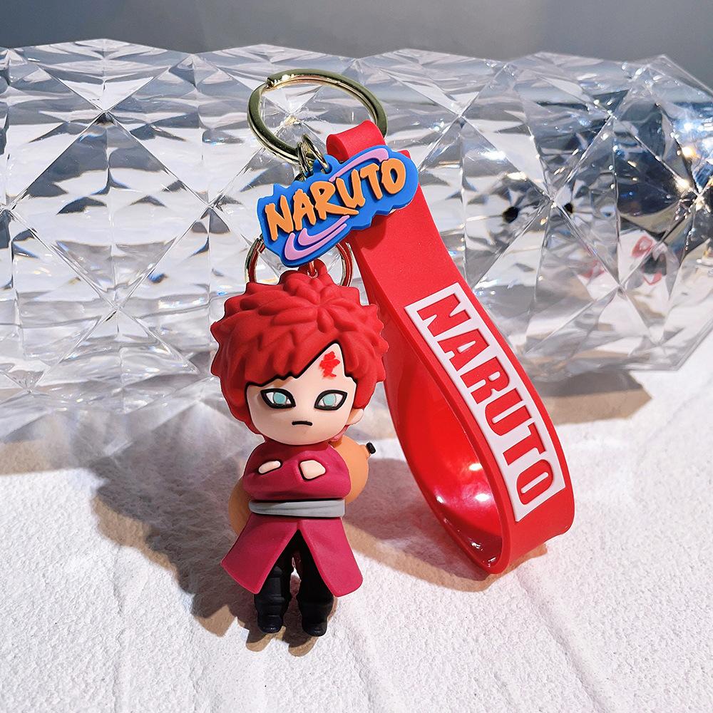Cartoon PVC Naruto Anime Peripheral Toy Doll Keychain Naruto Silicone Figure Car Key Chain Christmas, Halloween Gift