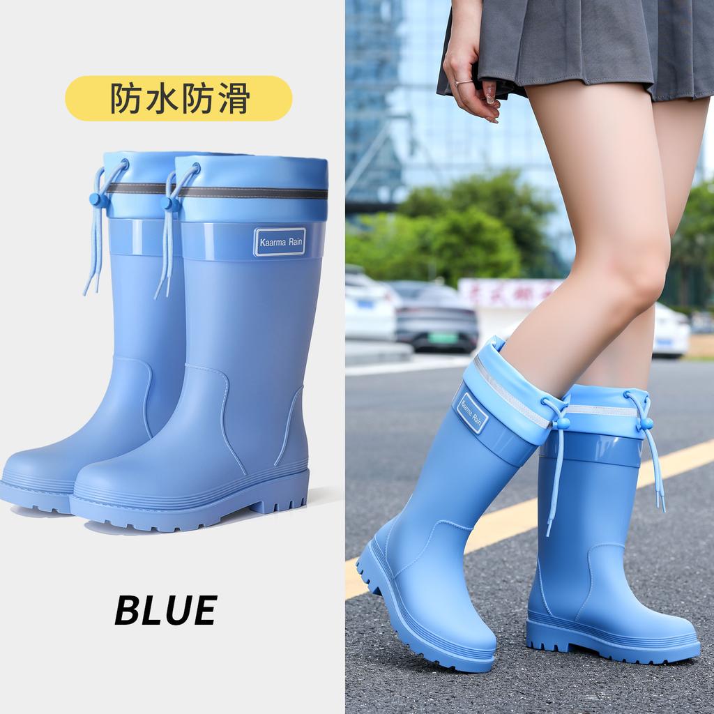 Quality bundle rain shoes women's adult fashion outer wear velvet high rain boots non-slip and anti-skid shoes