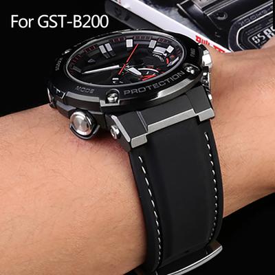 For C-asio G-SHOCK GST-B200 GST-B200D Series Silicone Watchband 24*16mm Men's Modified Rubber Frosted Leather Watch Band Strap