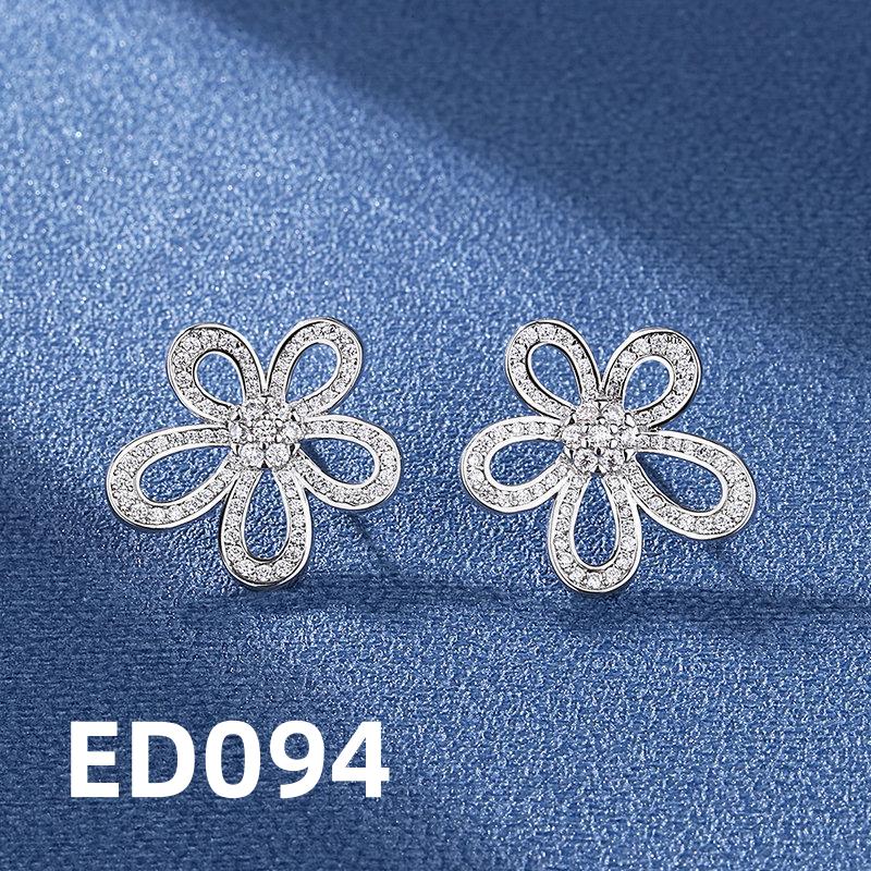 

925 Sterling Silver Earrings with Large Flowers Inlaid with Zircon Ladies Fashion Birthday Wedding Valentine s Day Jewelry Gift серебряный