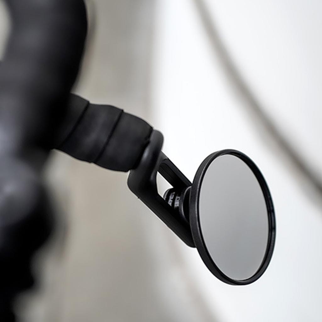 1pc Bicycle Handlebar End Rear View Mirror 360 Adjustable Rotatable Handlebar Plug Rearview Mirror Wide-Angle Bike Convex Mirror