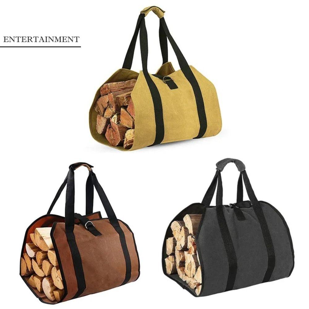 Sturdy Foldable Firewood Bag Oxford Cloth with Handles Carry Storage Bag Large Capacity Portable Logging Tote Bag Picnic