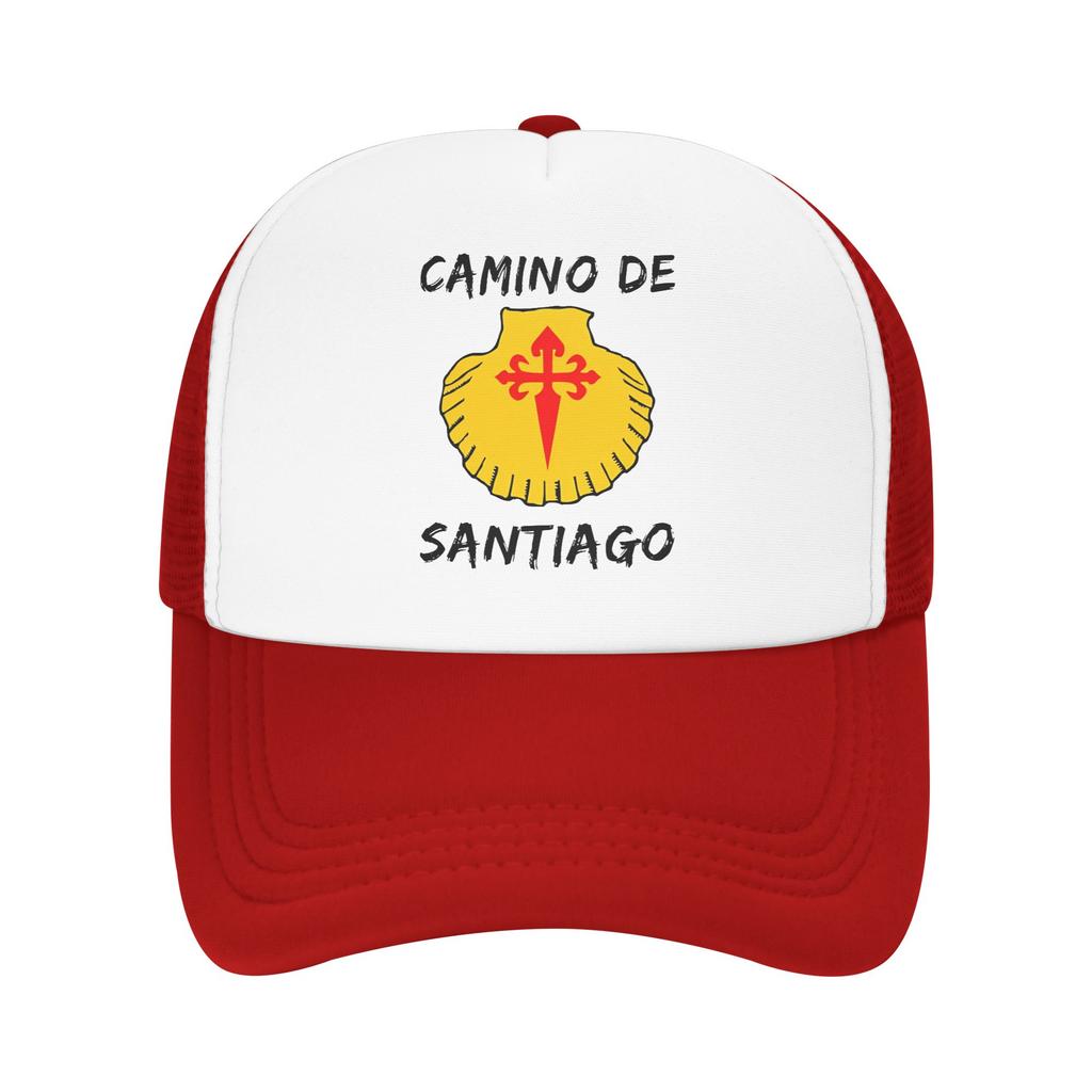 Buen Camino de Santiago Compostela Peregrino Sun Hats FeUnisex Unisex Mesh Trucker Hat Sunscreen Outdoor Gym Baseball Cap Gift