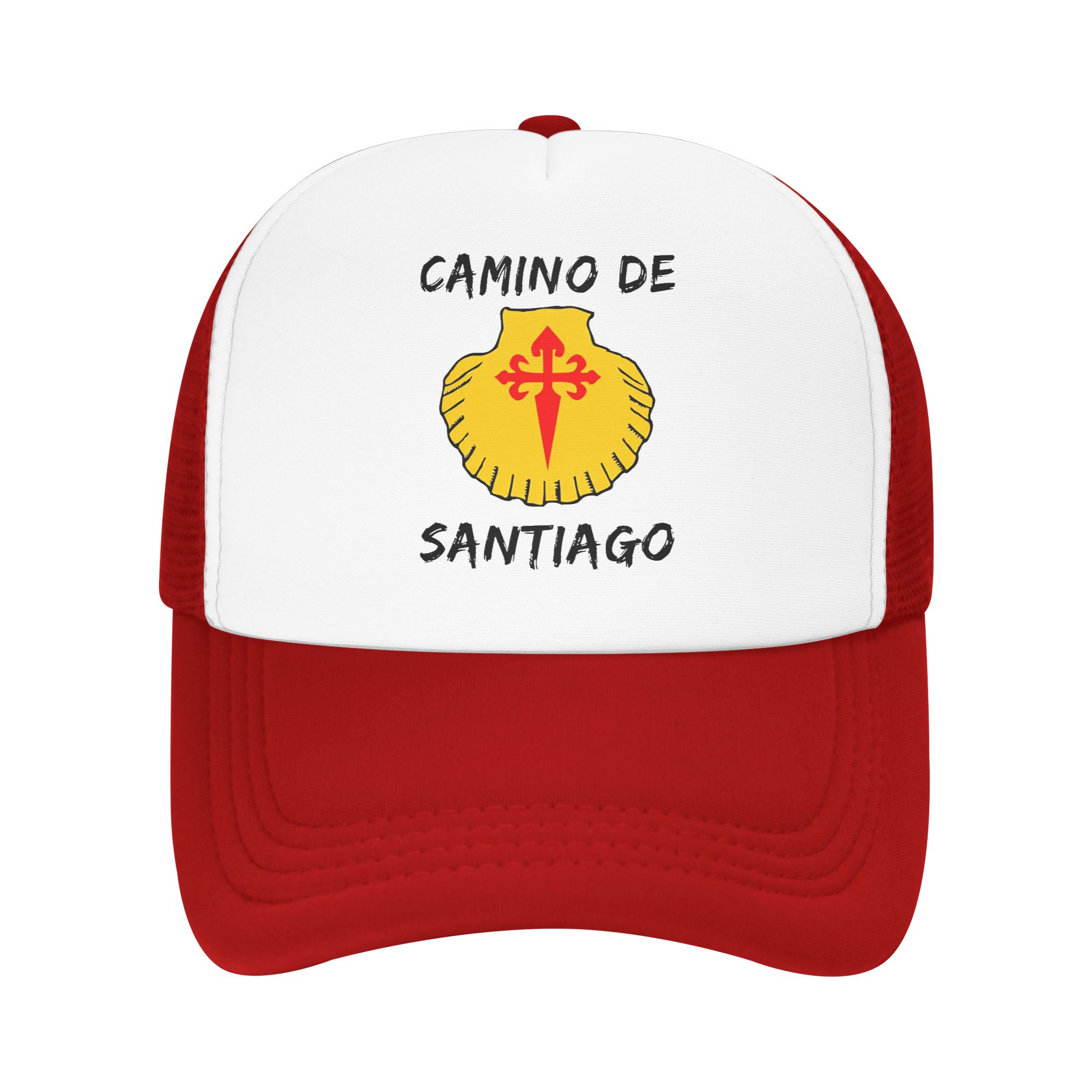 

Buen Camino de Santiago Compostela Peregrino Sun Hats FeUnisex Unisex Mesh Trucker Hat Sunscreen Outdoor Gym Baseball Cap Gift One Size