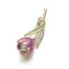 Elegant Tulip Flower Brooch Pin Crystal Costume Jewelry Clothes Accessories Jewelry Brooches