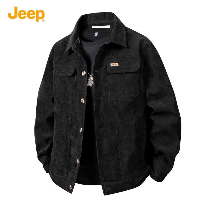 JEEP Men s Spring Autumn Casual Workwear Cardigan Jacket 3XL чёрный
