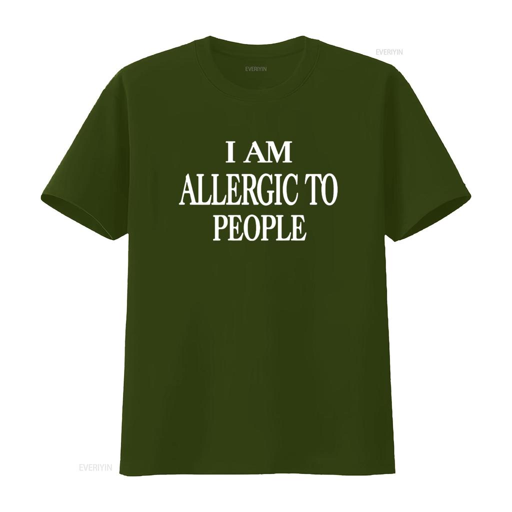 Lustig ich bin allergisch gegen MENSCHEN Damen T-Shirt vintage gewaschen Streetwear Stilvoll homme Atmungsaktiv Bequem Leicht Unisex