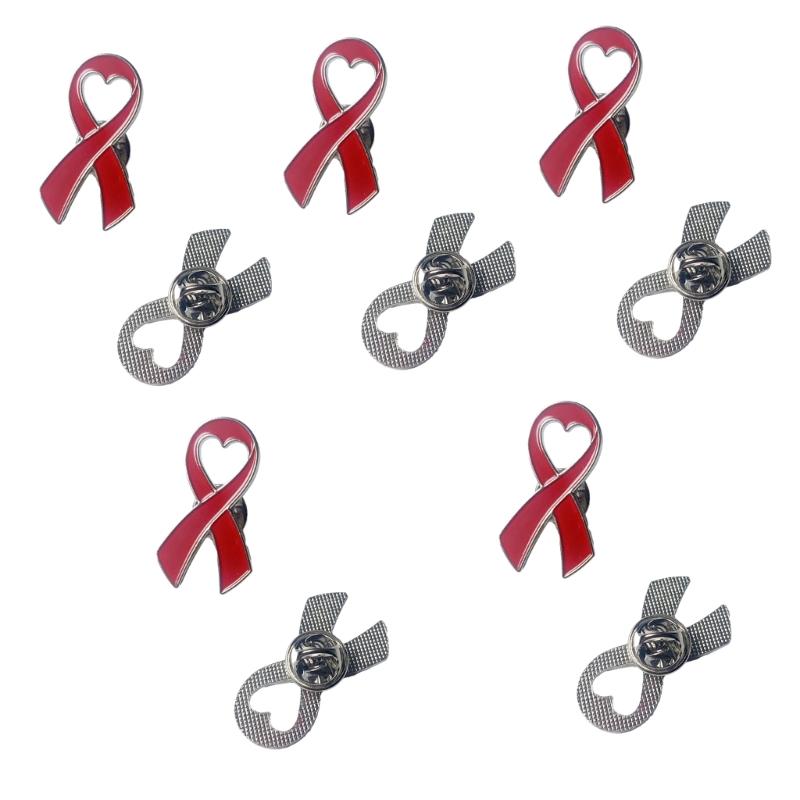 Pink Ribbon Brooch Pins Hope Ribbon Lapel Official Breast Cancers Awareness Lapel Pin for Charity Public Social Event