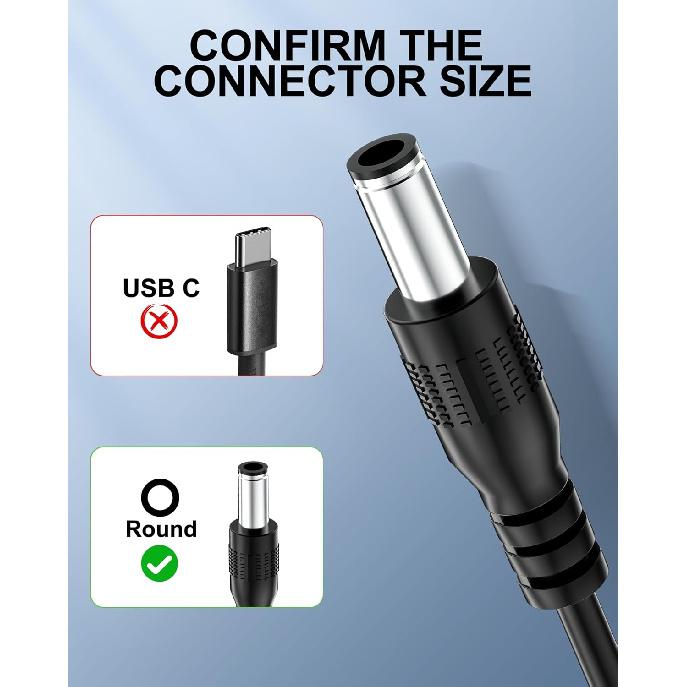 WUKUR 14V Charger Cord For Halo Bolt 57720, 58830 Bolt ACDC Wireless, Car Jump Stater Air Compact Portable Car Jump Starter Emergency Kit Replacement