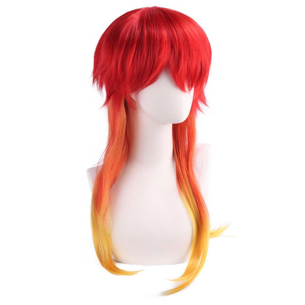 Red Wig, Long Full Wig, Anime Character Cosplay, Disguise, Heat-Resistant Wig, Cosplay Accessory, with Net, for Comic Market Events, Halloween,