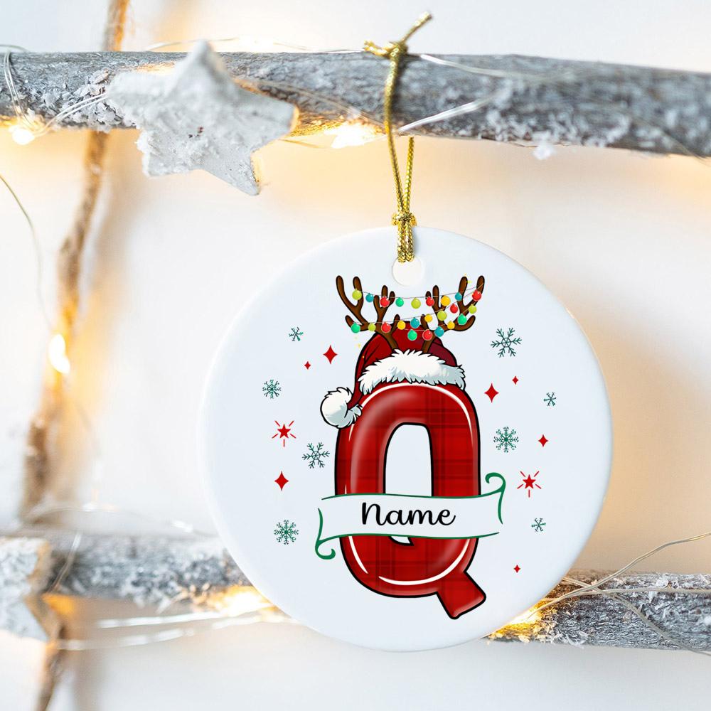 Custom Name Christmas Family Party Ceramic Ornament Personalized Christmas Ornament Xmas Gift Drop Ornaments Decor