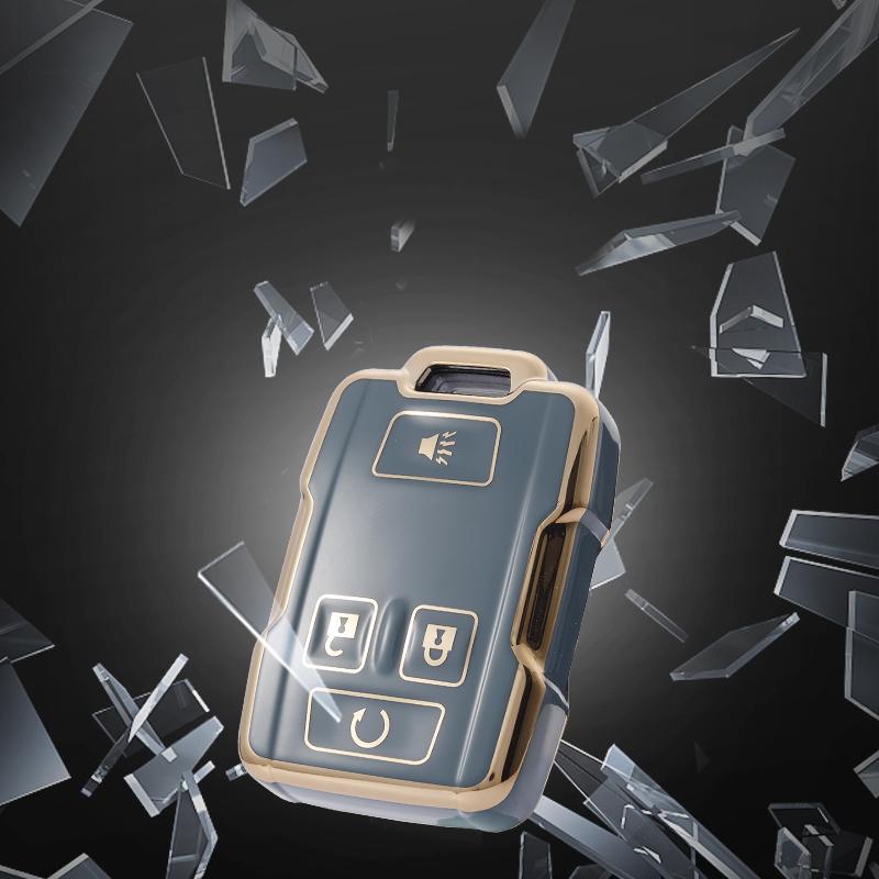 TPU Bil Smart Nyckelfodral Skydd Skal Fob För Chevrolet Chevy För GMC Sierra 3500HD Canyon Colorado LT Silverado Nyckellös Skydd