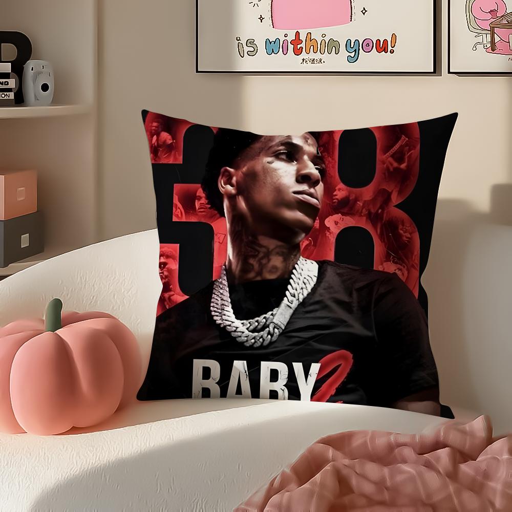 Toppg HipHop Rapper YYoungBoy Cushion Cover Pillowcase Short Plush Invisible zipper Room Sofa Cushion Cover