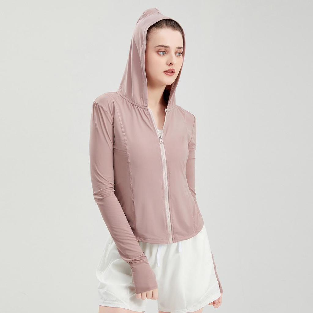 Women's Lightweight Breathable Sun Protection Yoga Jacket - Slimming, Anti-UV, Cool Fitness Top