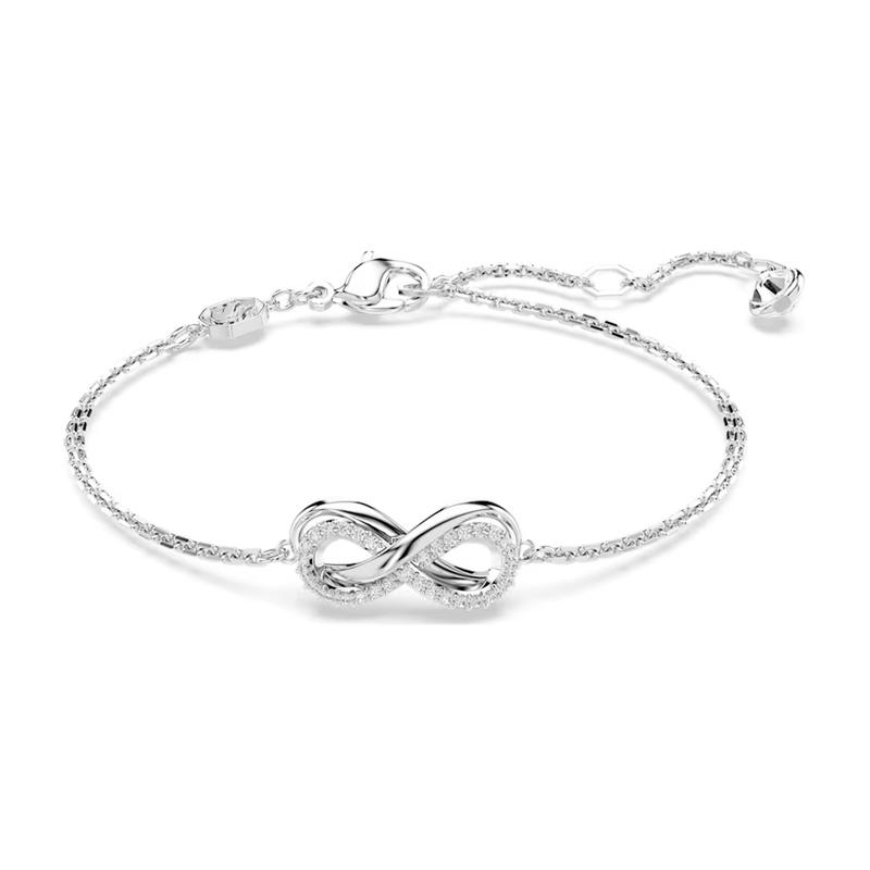 Swarovski Hyperbola Infinity Symbol Pave Cubic Zirconia Rhodium Plated Crystal Bracelet Women s Silver 5679664 серебряный