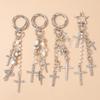 Süßer Legierungskreuz Schlüsselanhänger Damen Mädchen Perlen Schlüsselring Anhänger für Handtaschen-Deko DIY Schmuck Geschenk