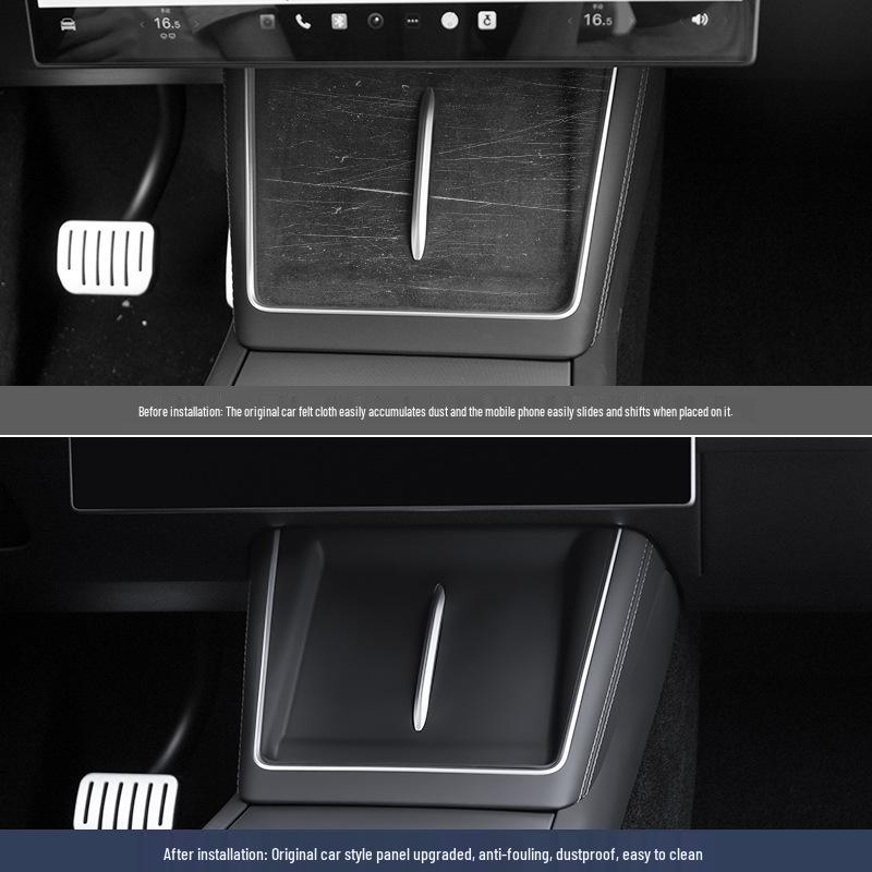 Tesla Model YL 6-Seat Wireless Charging Silicone Pad: Non-slip and Dustproof Car Accessory.