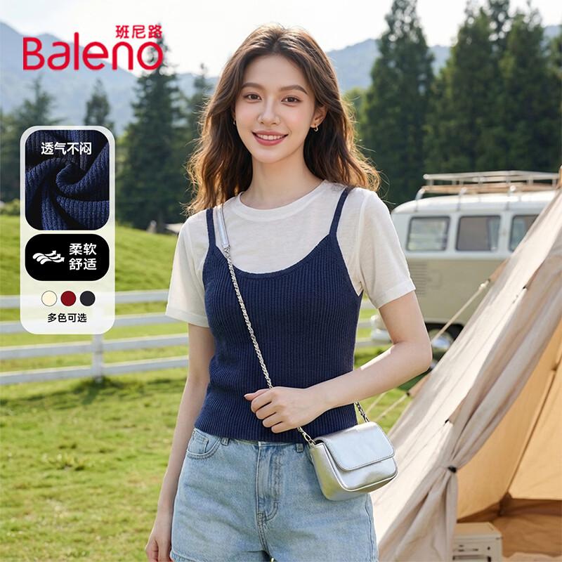 Baleno Women s Snow-flake Cotton Color-block Two-piece Set M