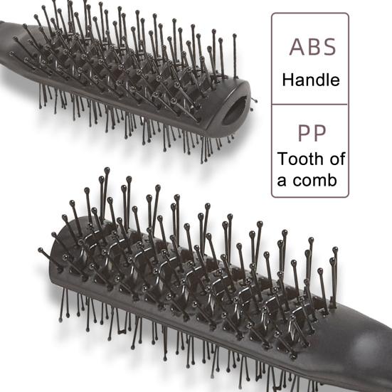 Rippenkamm, weiche Zähne, ergonomischer Griffkamm für Salon-Locken, nicht geknotet, professionelles Haar, Schwarz, für den Heimgebrauch