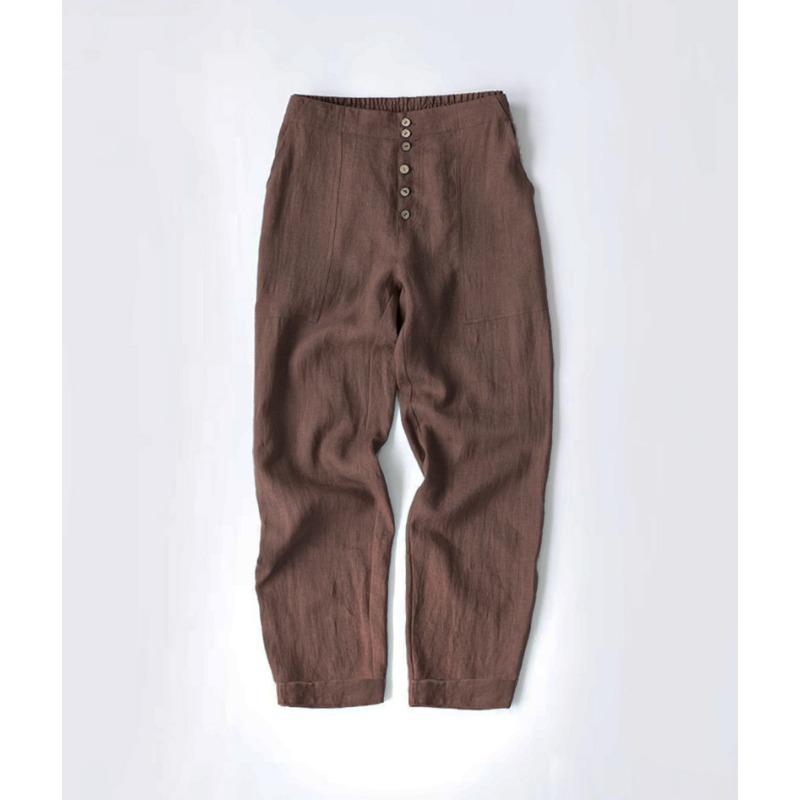 

Женские свободные повседневные брюки на пуговицах 5XL кофейный