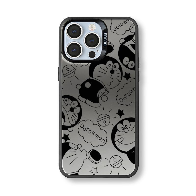 Doraemon Silver Phone Case for iPhone 17/16/15/14/13/12 Pro Max - Cross-Border Niche Collection