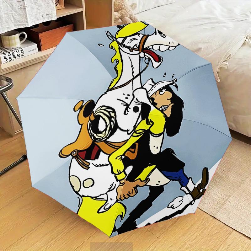 Cowboy Horseback Luke Umbrella Folding umbrella, automatic umbrella 8-Frame for Travel, camping Use Gift for Halloween Christmas