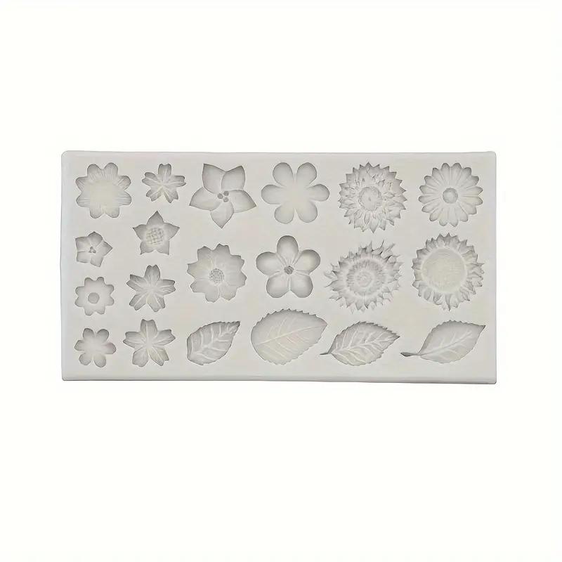 

1 силіконова форма для шоколаду з мастики, листок троянди соняшник соняшник маленька квітка маргаритки DIY силіконова форма