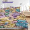 Teddy Bear Pattern Bedding Quilt Set Quilt Cover Pillowcase Home Decoration Birthday Gift (1 * duvet cover + 2 * pillowcase, without core)