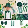 St. St. Patrick's Day Grønt Rutete Festsett med Hatt, Slips, Armbånd og Bukseseler