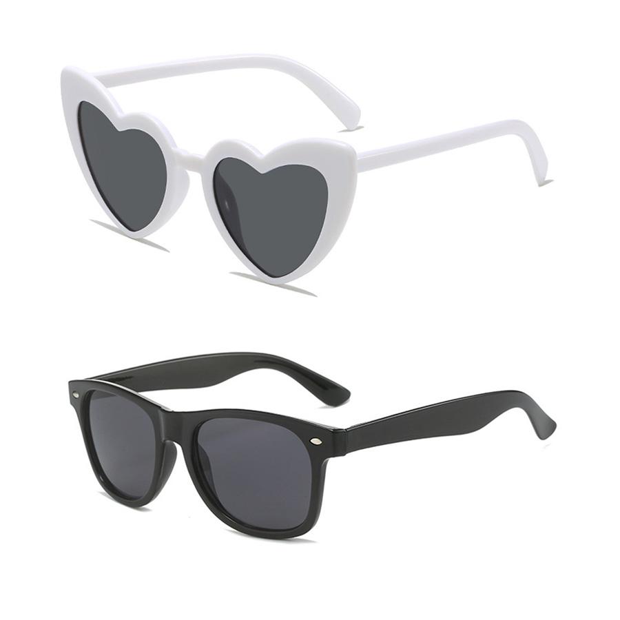 2PCS Pearl Decoration Love Large Frame Y2K retro Style Prom Wedding Party Couple Sunglasses Combination for Men and Women