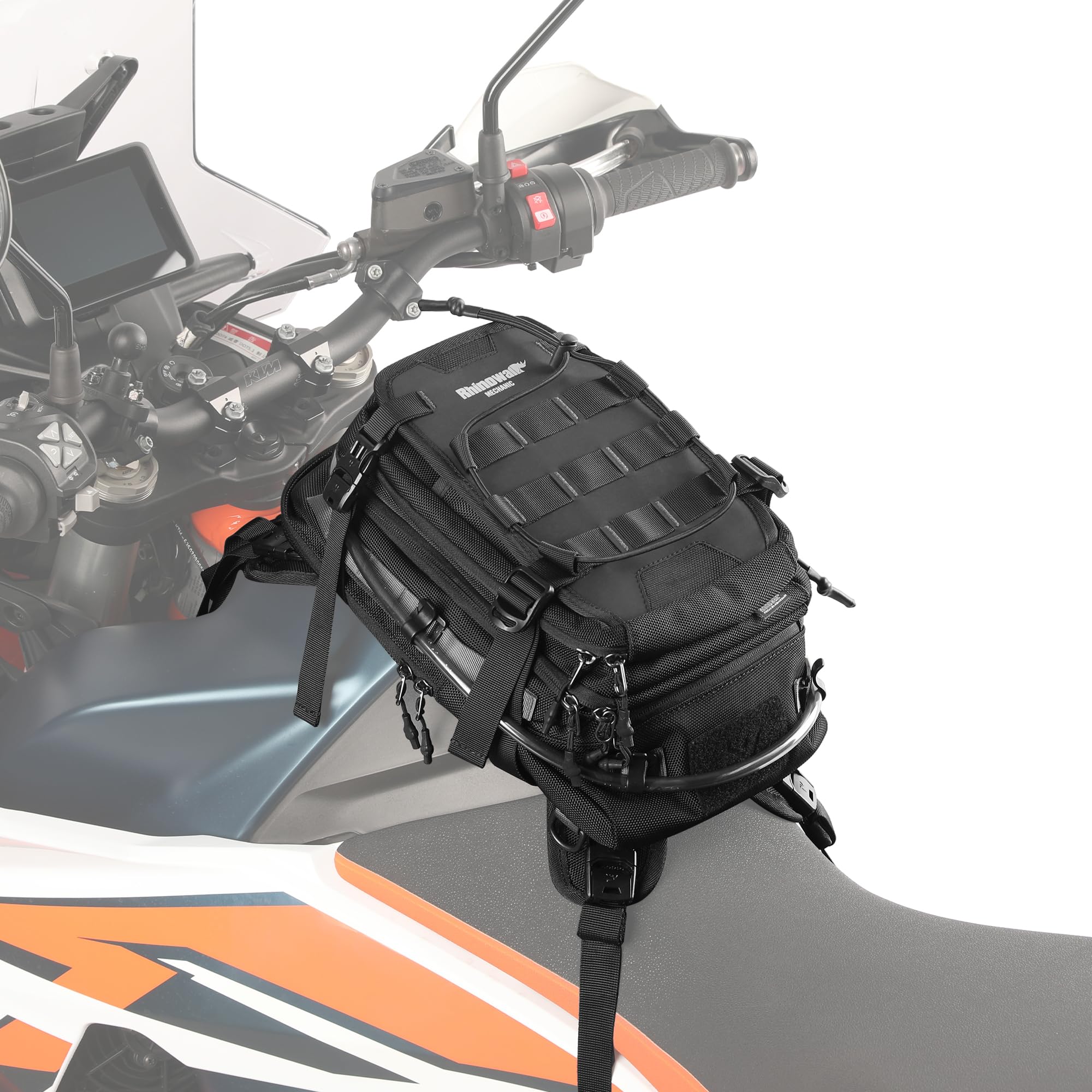 

Rhinowalk Motorcycle Tank Bag Backpack with Separate Water MOLLE Duffel Bag for Bikes & Bladder, Compatible, Adventure/Sport