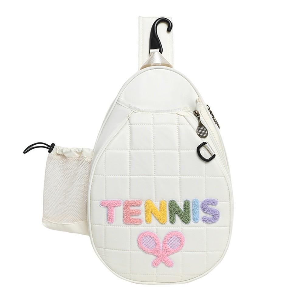 Waterproof Tennis Rackets Sling Bag Quilted Badminton Racket Crossbody Bag белый
