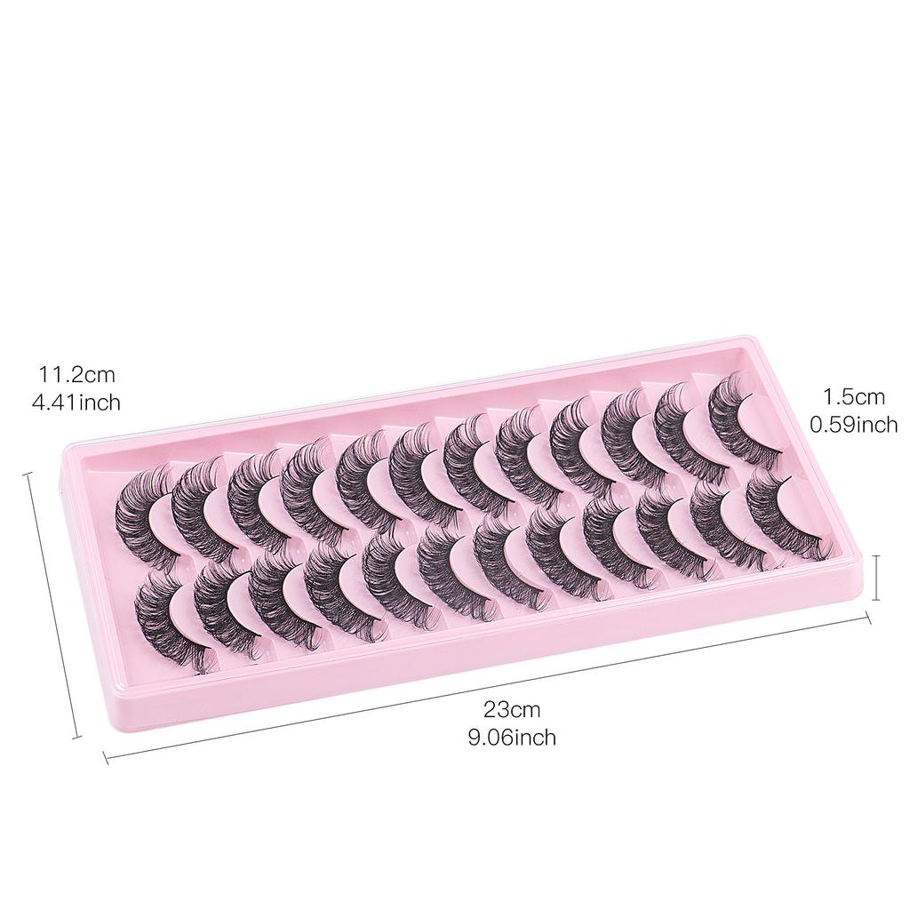 12 Pairs Of Curled False Eyelashes, Natural Chemical Fiber Eyelashes, Thick Simulated Eyelashes